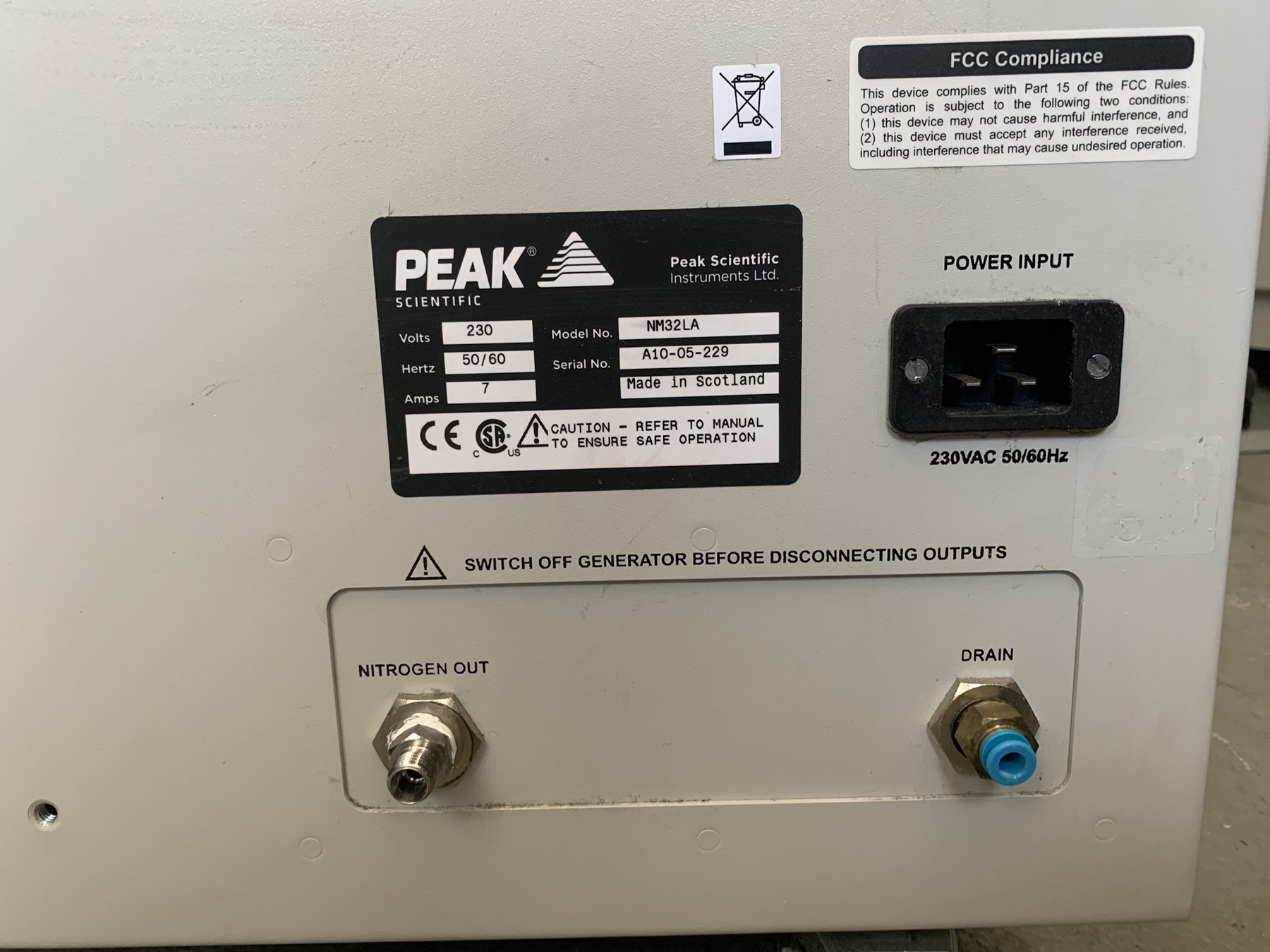 Peak Scientific Instruments Genius NM32LA Nitrogen Generator, Refurbished - Image 7