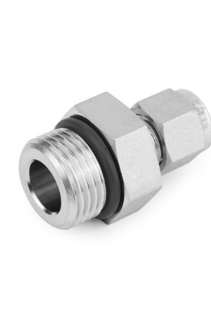 316 SS, 6D Series Tube Fitting, Male Connector, 1/4" O.D. × 7/16-20 Male SAE/MS Straight Thread(ST)